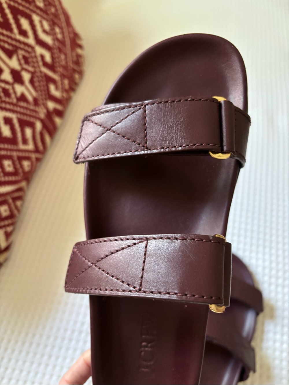 J.Crew Malbec Colbie Wide Strap Leather Sandals, Size 9 - Picture 4 of 9